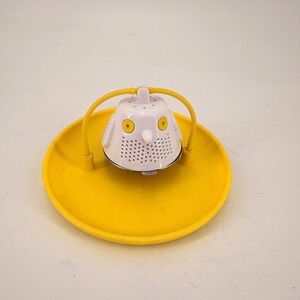Pampered Chef Owl Bird Tea Infuser Strainer Yellow Drip Tray Kitchen Gadget